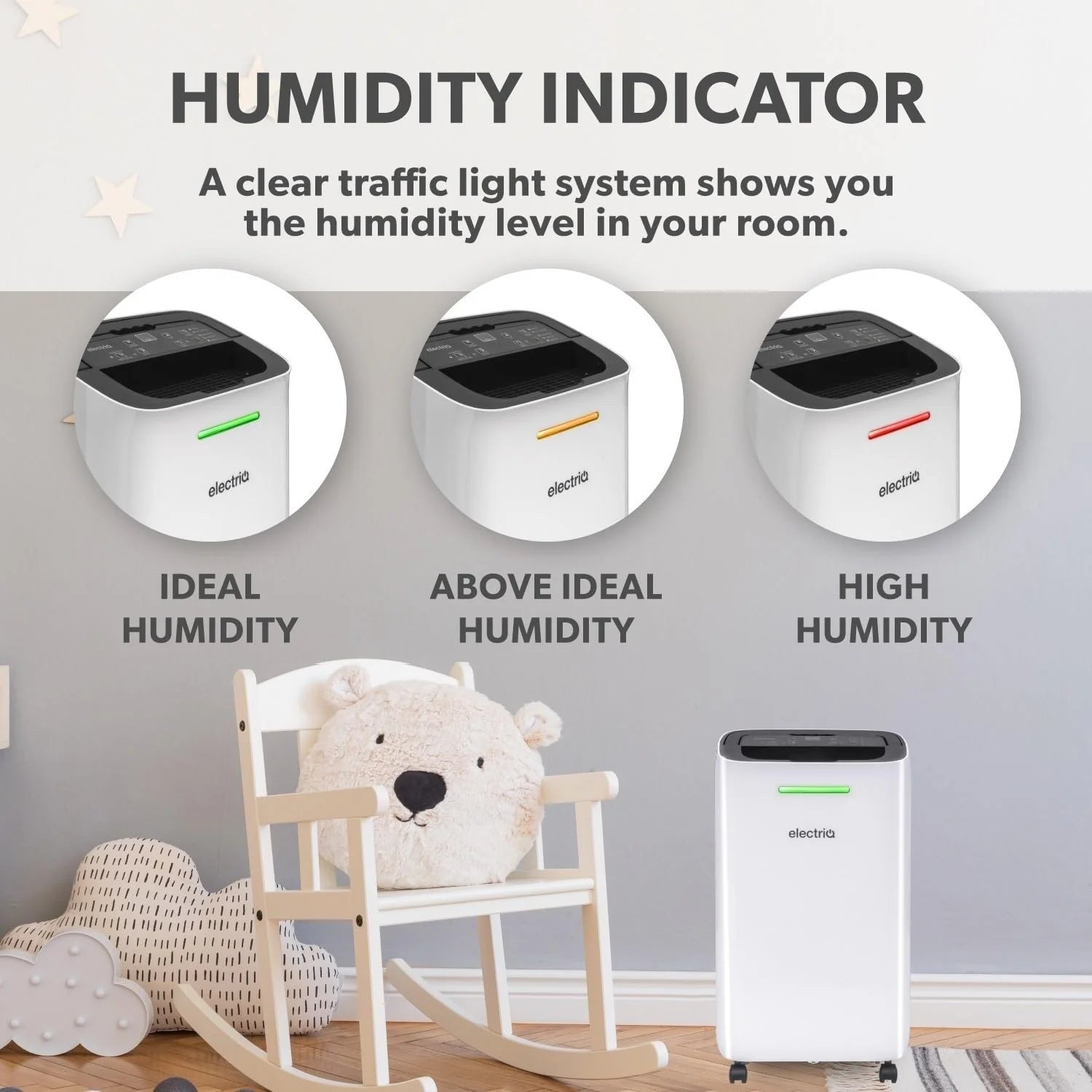 Electriq 12L Portable Dehumidifier Great for 3 Bed Homes